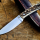 Kleines handgefertigtes Jagdmesser aus 1.2419 Stahl mit Hirschhorngriff