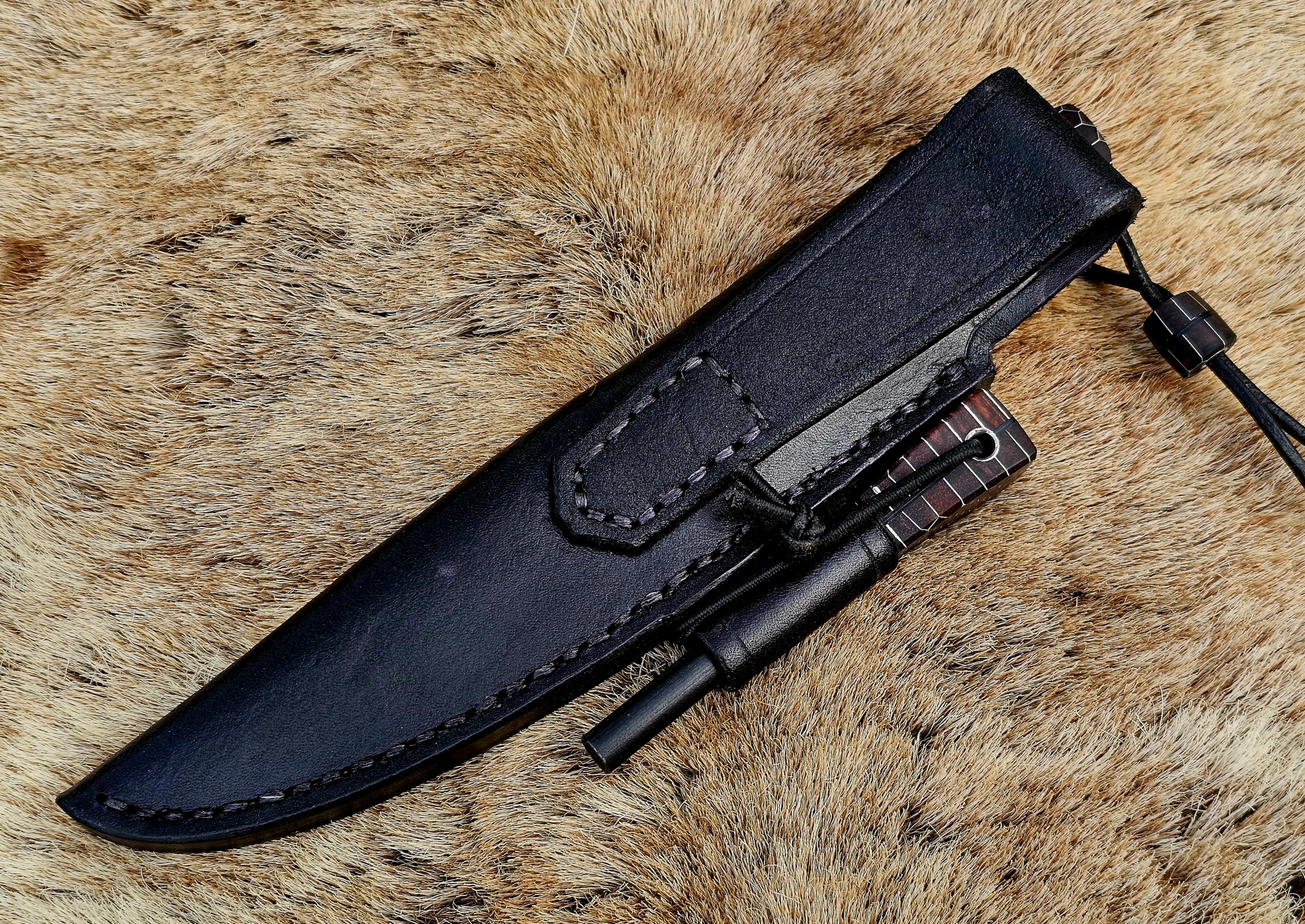 Lederscheide für Puukko Messer mit Firesteel Halter