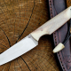 Boreas Messer aus 1.2565 Stahl mit Rentierhor und brauner Lederscheide